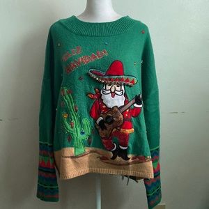 “Holiday Time” Feliz Navidad Ugly Christmas Sweater